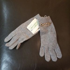 Gray knitted gloves by portolano